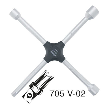 HAZET Clé en croix 705V-02 17 x 19 x 22 x 12,5 mm(1/2″ 4 pans) ( 4000822845 )
