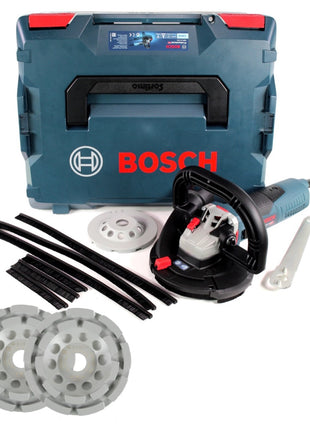 Bosch GBR 15 CAG Professional Betonschleifer Schleifmaschine 1500 W in L-Boxx + 3x Bosch Diamant Topfscheibe Best for Concrete 125 x 22,23 x 4,5 mm - Toolbrothers