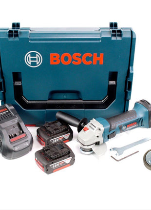 Bosch GWS 18 V-Li Professional 115 mm Akku Winkelschleifer in L-Boxx mit Einlage + Ladegerät GAL 1880 + 2 x GBA 6Ah Akku + SDS clic M14 Schnellspannmutter - Toolbrothers