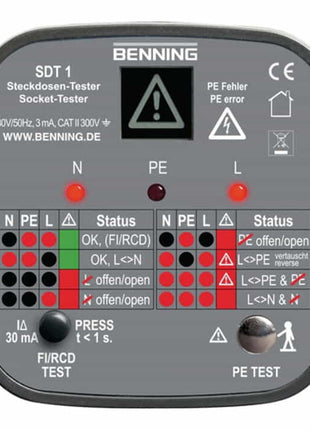 BENNING Testeur de prise SDT 1 pour contrôler prises courant sécurité ( 4000828811 )