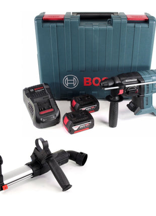 Bosch GBH 18V-20 Professional Akku Bohrhammer mit SDS-plus + 2 x 6 Ah Akku + Ladegerät in Transportbox + Bosch GDE 16 Staubabsaugsystem - Toolbrothers