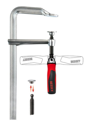 BESSEY Serre-joints tout acier GZ-KG envergure 400 mm col de cygne 120 mm ( 4000831653 )