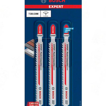 Lame de scie sauteuse BOSCH Plastic Composites T301CHM longueur totale 117 mm ( 4000837478 )