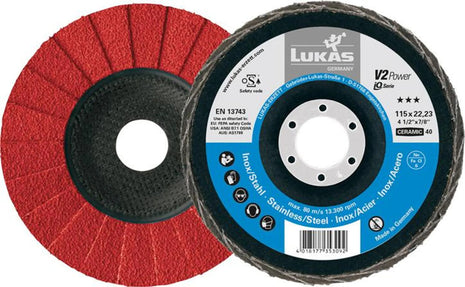 LUKAS Disque à lamelles V2 POWER CER D. 125 mm granulation 40 plat ( 4000840349 )