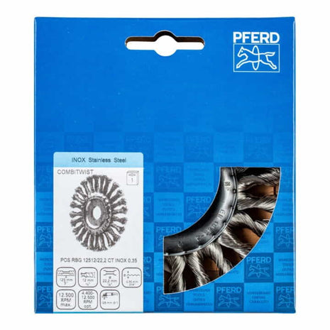 PFERD Brosse plate RBG 12512/22,2 CT INOX 0,35 D. 125 mm épaisseur de fil 0,35 mm ( 4000841219 )