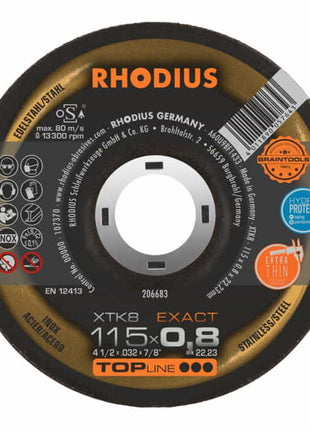 RHODIUS Disque à tronçonner XTK8 d.115x0,8 mm courbé ( 4000841290 )