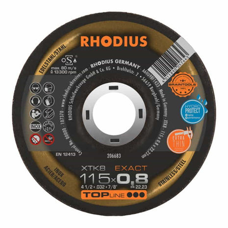 RHODIUS Disque à tronçonner XTK8 Ø 125 x 0,8mm contrecoudé ( 4000841291 )