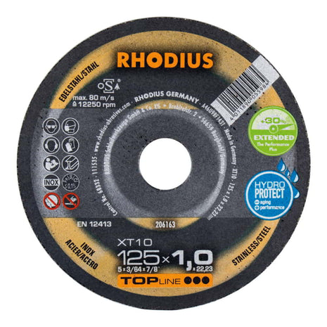 Disco de corte RHODIUS XT10 D125x1mm recto (4000841293)