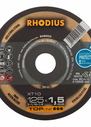 RHODIUS Disque à tronçonner INOX D.125 x 1,5mm droit ( 4000841295 )