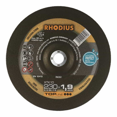 Disco de corte RHODIUS XT10 D230x1,9mm acodado (4000841297)