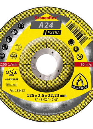 Disco de corte KLINGSPOR A 24 Extra D125x2,5mm acodado (4000841426)