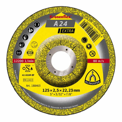 KLINGSPOR tarcza tnąca A 24 Extra D125x2.5mm z korbką ( 4000841426 )