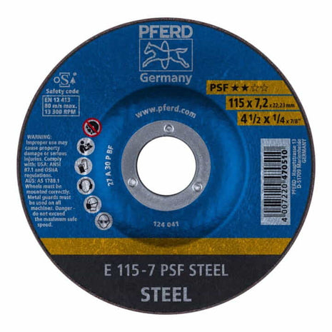 Tarcza szlifierska PFERD PSF STEEL D180xS7.2mm ( 4000842652 )