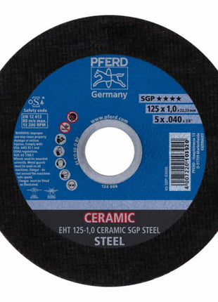 Disco de corte PFERD Cerámica SGP Acero D125x1mm recto (4000843076)