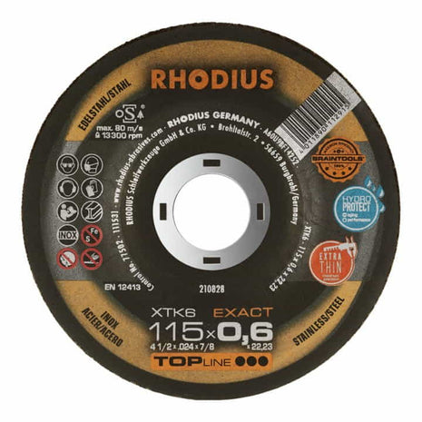 Disco de corte RHODIUS XTK6 EXACT D125x0,6mm recto (4000843182)