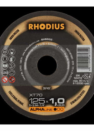 RHODIUS Disque à tronçonner XT 70 125x1,0x22,23 mm ( 4000843731 )