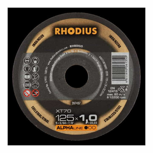 RHODIUS Disque à tronçonner XT 70 125x1,0x22,23 mm ( 4000843731 )