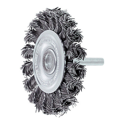 LESSMANN Brosse plate  D. 75 mm tige 6 mm épaiss. de fil 0,5 mm ( 4000844913 )