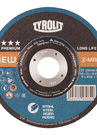 TYROLIT Meule à ébarber LONGLIFE Z-MAX D125xép.4 mm ( 4000845205 )