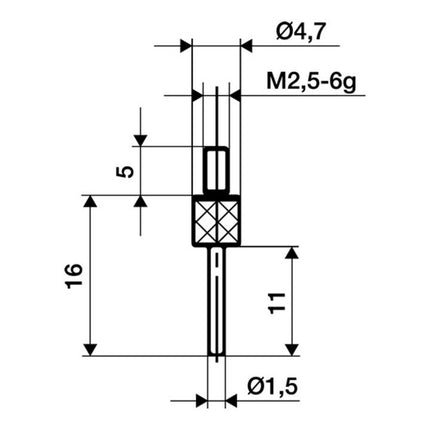 KÄFER Palpeur  D. 1,5 mm longueur 30 mm tige ( 4000851587 )
