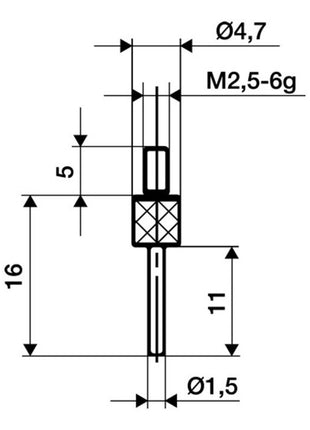 KÄFER Palpeur  D. 1,5 mm longueur 11 mm tige ( 4000851684 )