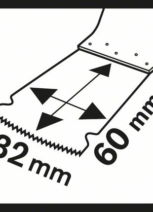 Brzeszczot do cięcia wgłębnego BOSCH PAIZ 32 APB Szerokość 32 mm Głębokość cięcia wgłębnego 60 mm ( 4000907744 )