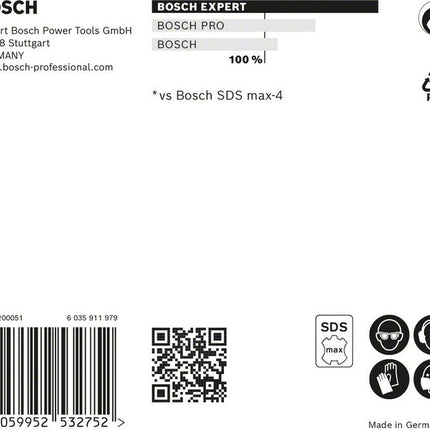 BOSCH Foret marteau Expert SDS max-8X Ø 12 mm L.travail 200 mm L.340 mm ( 4000909887 )