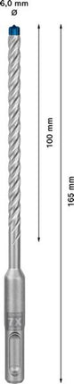 Wiertarka udarowa BOSCH Expert SDS-7X Ø 6,0 mm długość robocza 100 mm długość 165 mm ( 4000909927 )