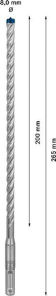 Wiertarka udarowa BOSCH Expert SDS-7X Ø 8,0 mm długość robocza 200 mm 265 mm ( 4000909938 )