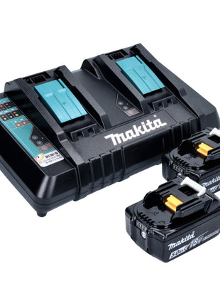 Makita Power Source Kit 18 V mit 2x BL 1850 B Akku 5,0 Ah + DC 18 RD Doppelladegerät ( 199482-2 ) - Toolbrothers