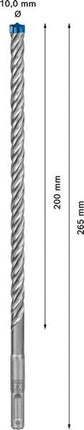 Wiertarka udarowa BOSCH Expert SDS-7X Ø 10,0 mm długość robocza 200 mm 265 mm ( 4000909944 )