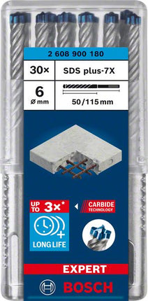 Taladro percutor BOSCH Expert SDS-7X Ø 6 mm longitud útil 50 mm longitud 115 mm (4000909986)