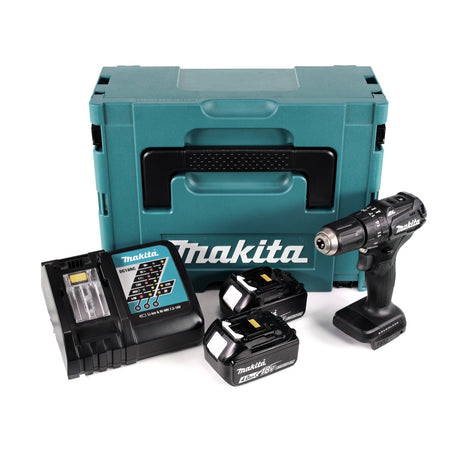 Makita DHP 483 RMJB Akku Schlagbohrschrauber 18 V 40Nm schwarz im Makpac + 2x 4,0Ah Akku + Ladegerät - Toolbrothers