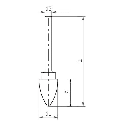 PFERD Fraise sur tige RBF D. 8 mm L. tête 20 mm D. de la tige 6 mm ( 4142160321 )