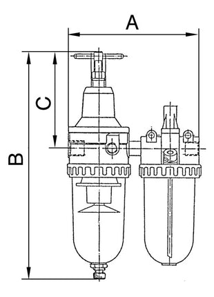 RIEGLER Unité de maintenance standard filetage G 1/4 po. semi-automatique ( 4588880480 )