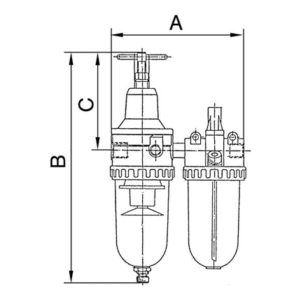 RIEGLER Unité de maintenance standard filetage G 1/4 po. semi-automatique ( 4588880480 )