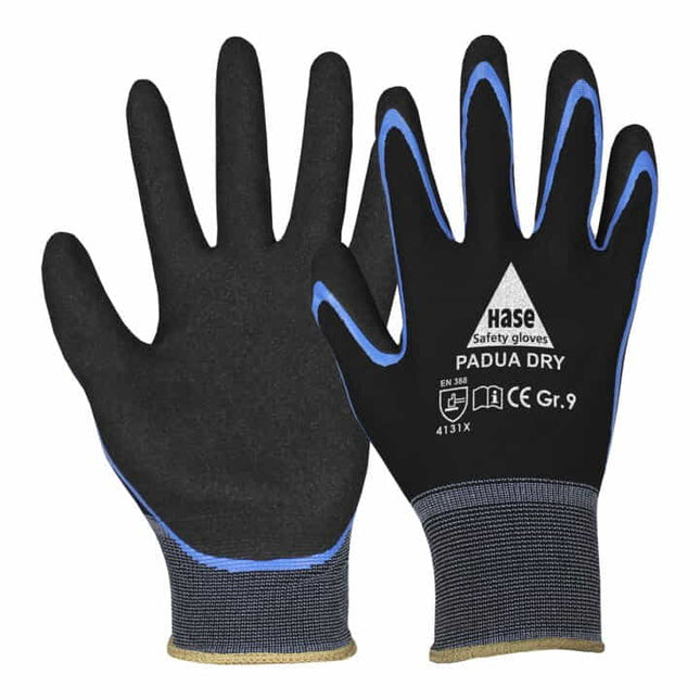 HASE Gants Padua Dry taille 9 noir/bleu ( 8000094200 )