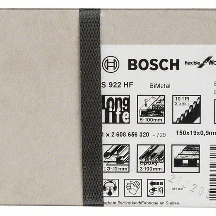 BOSCH Lame de scie sabre S 922 HF S 922 HF Longueur 150 mm Largeur 19 mm ( 8000343752 )