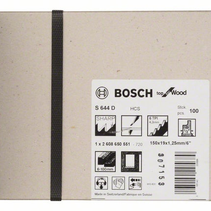 Lame de scie sabre BOSCH S 644 D longueur 150 mm largeur 19 mm ( 8000343831 )
