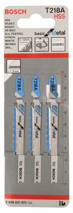 BOSCH Stichsägeblatt T 218 A Basic for Metal L.92mm Zahnteilung 1,1-1,5mm ( 8000346077 )