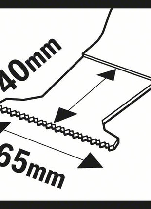 Brzeszczot do cięcia wgłębnego BOSCH AII 65 APB Szerokość 65 mm Głębokość cięcia wgłębnego 40 mm ( 8000346238 )