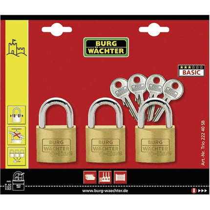 BURG-WÄCHTER Jeu de cadenas Trio 222 40 Épaisseur de l'anse 6 mm Hauteur de l'anse 22 mm ( 8000428780 )