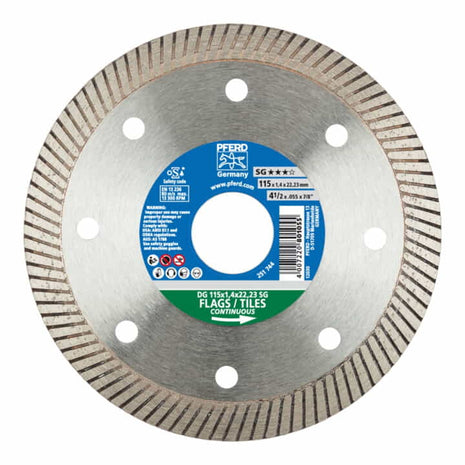 Disco de corte diamantado PFERD DG SG Ø 125 mm diámetro 22,23 mm (8000429371)