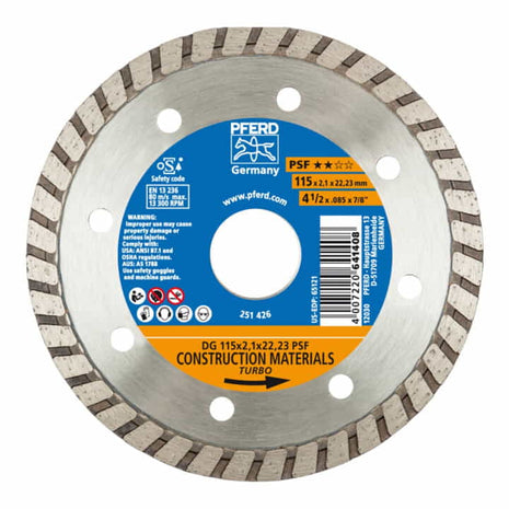 PFERD Disque à tronçonner diamanté DG PSF Ø 125 mm Alésage 22,23 mm ( 8000429386 )