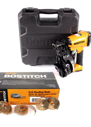 Bostitch RN46K-2-E Druckluft Nagler Coilnagler für Dachpappnägel CR 19 - 45 mm + 7200 Dachpappnagel + Koffer - Toolbrothers