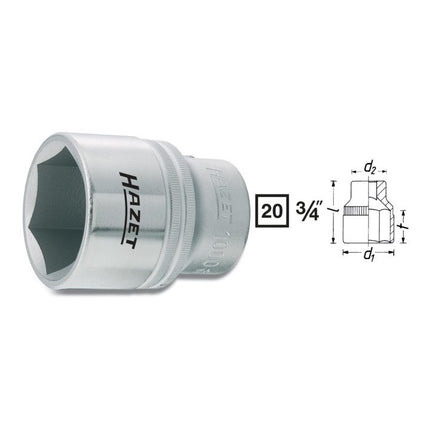 HAZET Douille 1000 3/4 ″ 6 pans ( 8000466294 )