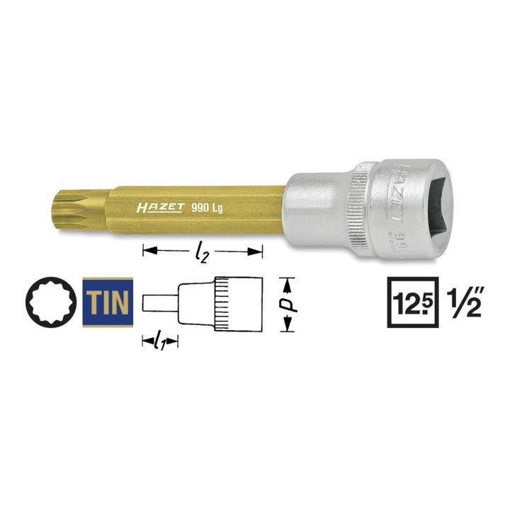 HAZET Steckschluesseleinsatz 990LG 14 1 2 Innen Vielzahn 8000466699  2 - toolbrothers