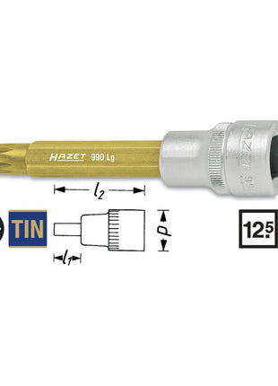 HAZET Steckschlüsseleinsatz 990LG-8 1/2 ″ Innen-Vielzahn ( 8000466701 )