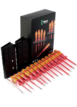 Wera Kraftform Big Pack 100 VDE Schraubendreher Set 14-tlg. + 2x Rack Wandhalterung ( 05105631001 ) - Toolbrothers