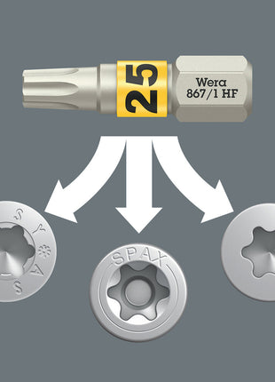 WERA Bit 867 TORX(R) HF 1/4 ″ TX 10 Longueur 25 mm ( 8002899410 )